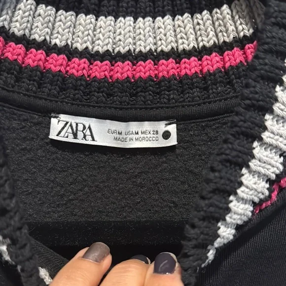 Black and Cream Varsity Jacket with Gold Lettering - Picture 5 of 8